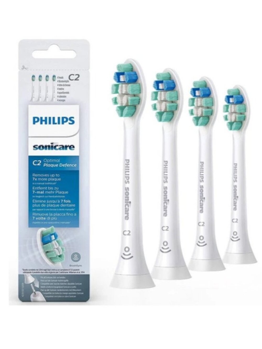 Philips Sonicare C2 Optimal Plaque Control Brush Heads 4-Pack HX9024/10 New